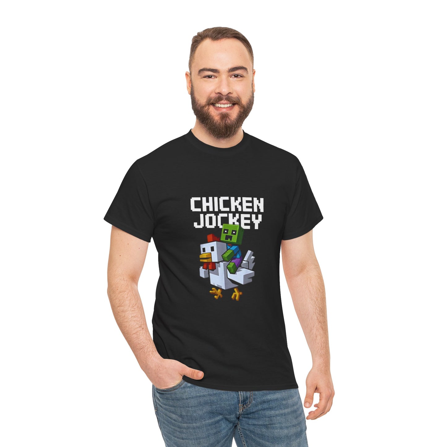 Funny Gamer Tee, Chicken Jockey T-Shirt, Video Game Shirt, Gift for Gamers, Cotton Tee