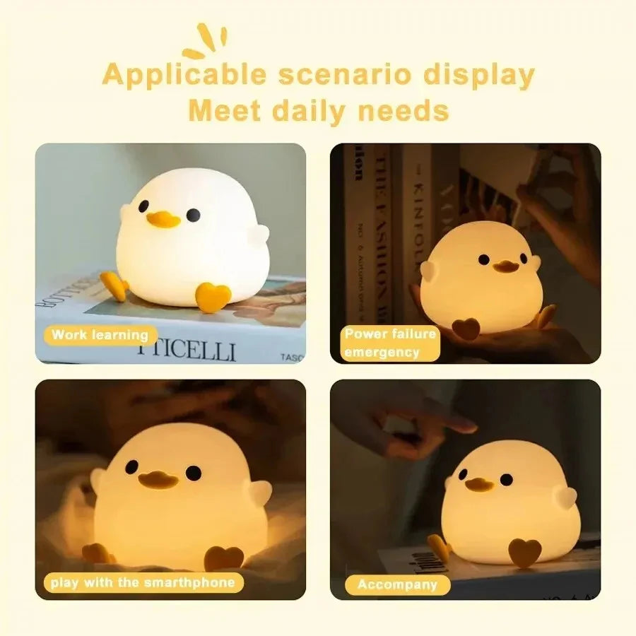 LED Night Light Cute Duck Cartoon Silicone Lamp - Design Studios Direct