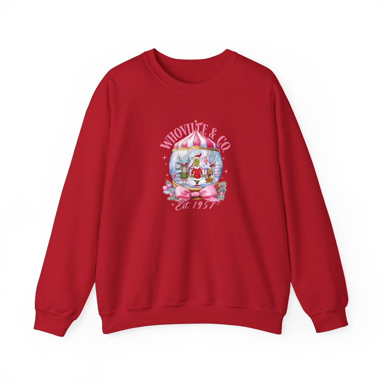 Christmas Snow Globe Sweatshirt with Grinch and Friends - Design Studios Direct