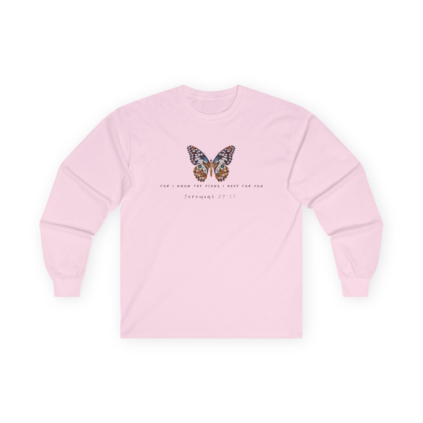 Jeremiah 29:11 Butterfly Long Sleeve Shirt – Christian Faith Tee