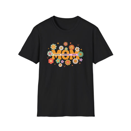 Retro Mom Kids Name T-Shirt
