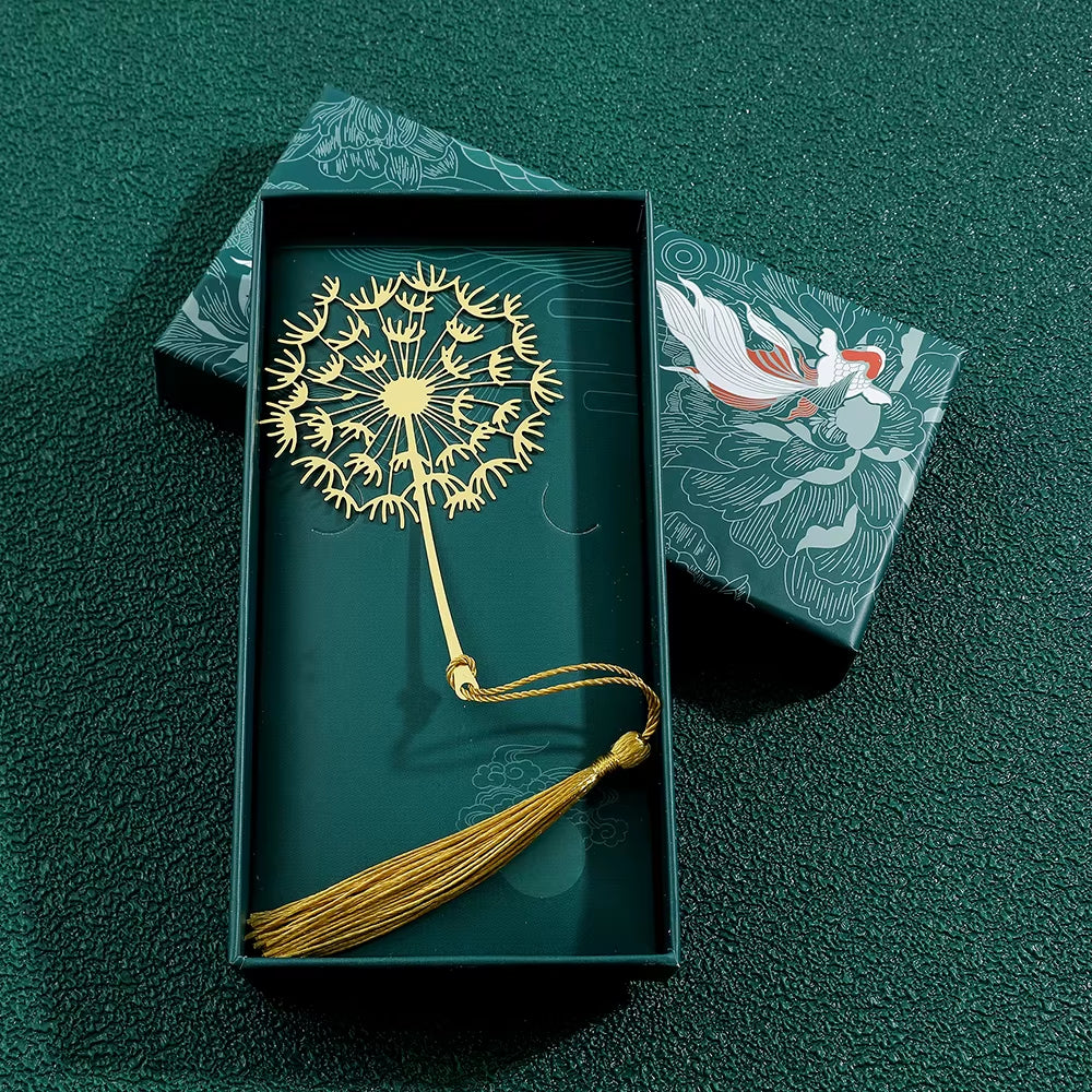 Chinese Style Handmade Book Mark Golden Rose Lotus Flower Bookmarks Reading Marker for Book Lover Gifts for Friend Collection