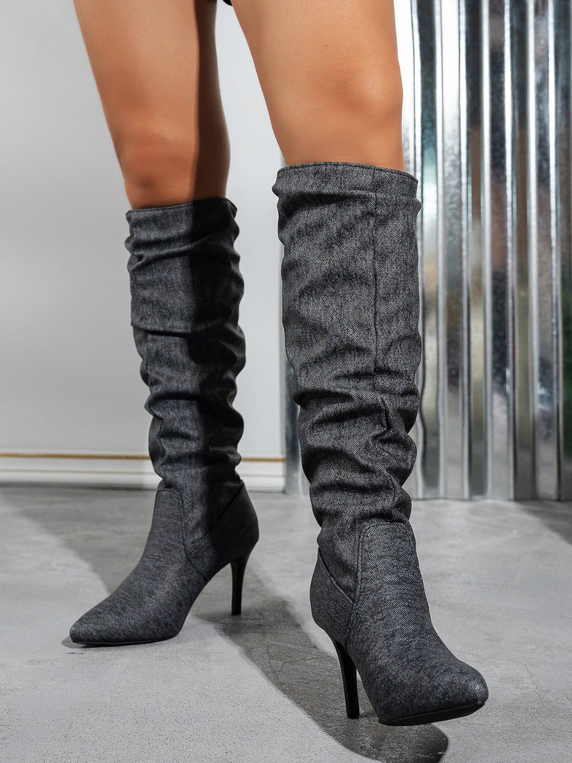 Long Sleek Point Toe Stiletto Boots - Design Studios Direct