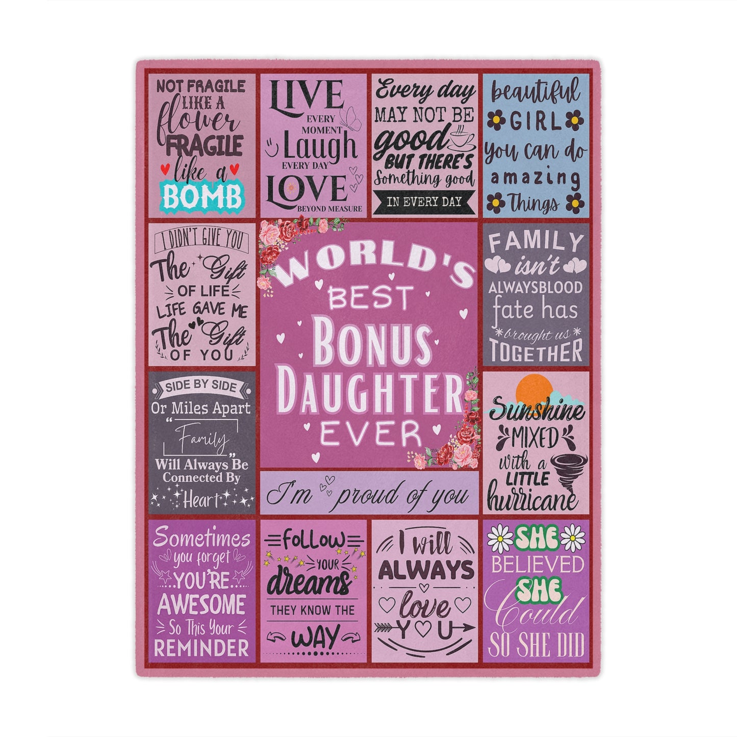 Luxury Bonus Daughter Blanket – Inspirational Gift