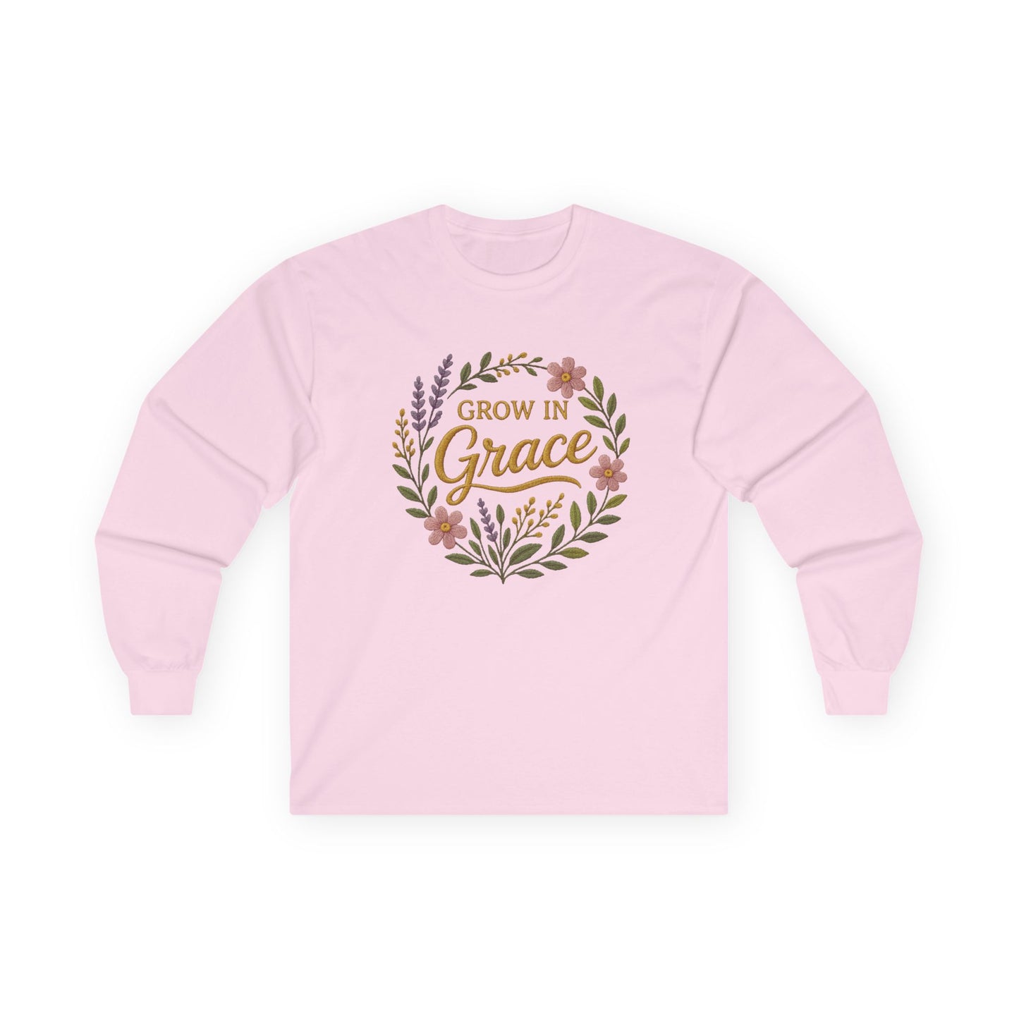 Grow in Grace Long Sleeve Shirt – Christian Floral Tee