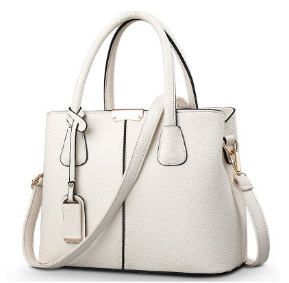 Structured Leather Tote Bag for Women – Large Work Handbag with Shoulder Strap & Top Handle