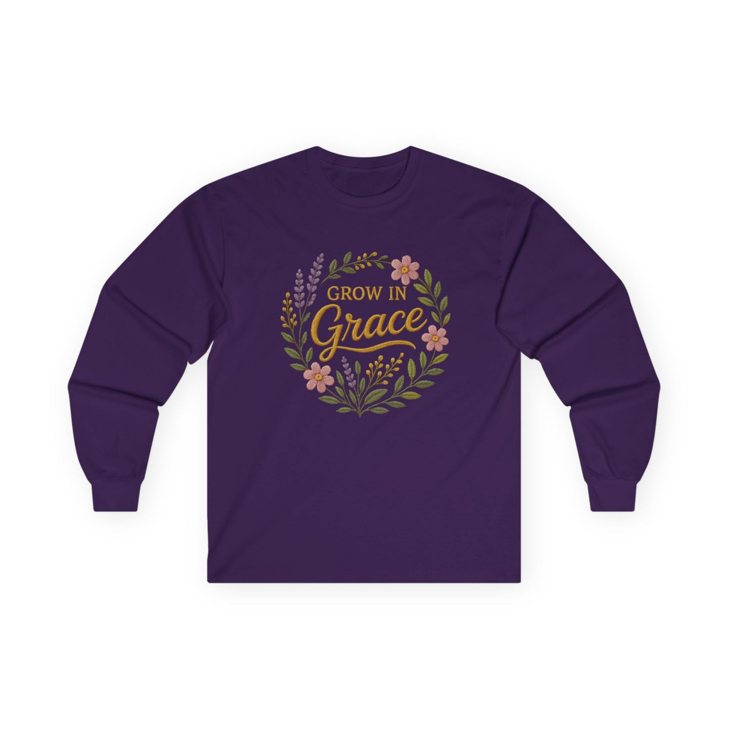Grow in Grace Long Sleeve Shirt – Christian Floral Tee