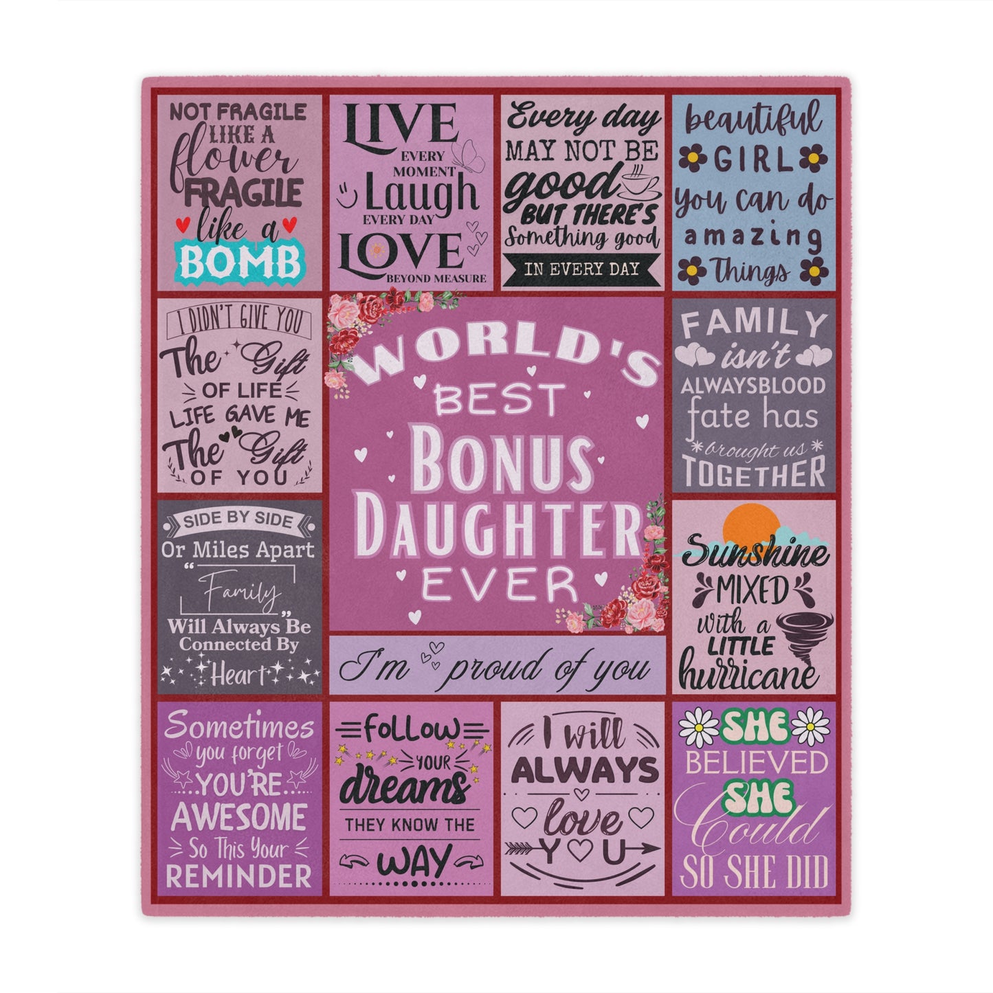 Luxury Bonus Daughter Blanket – Inspirational Gift