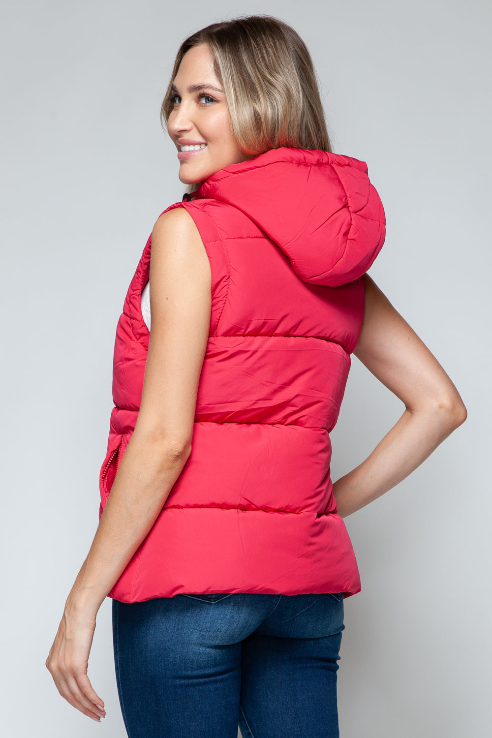 Snobbish Snap and Zip Closure Hooded Vest - Design Studios Direct