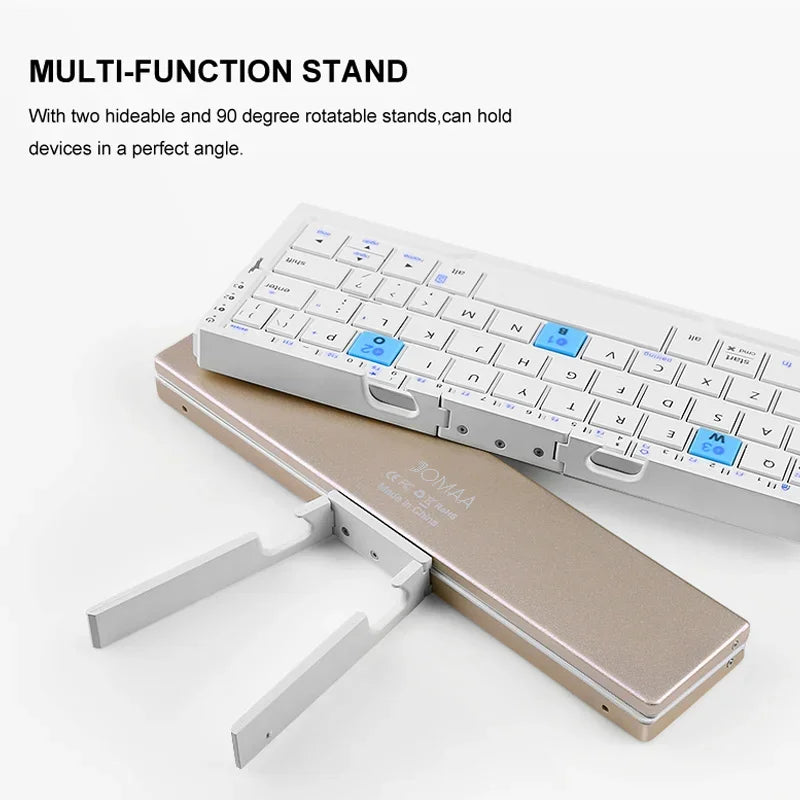 Mini Folding Wireless Keyboard Aluminum Keypad with Stand for Phone - Design Studios Direct