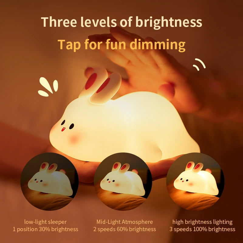 Cute Rabbit Silicone Night Lights - Design Studios Direct