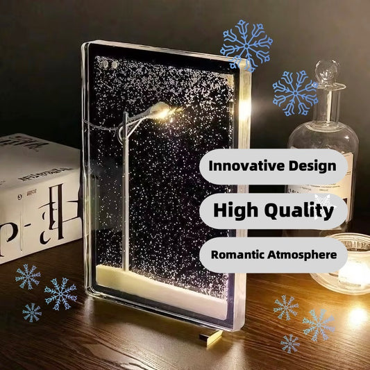 Magic Snowy Landscape Night Light – DIY Christmas Desktop Decor with Flowing Snow Effect - Design Studios Direct