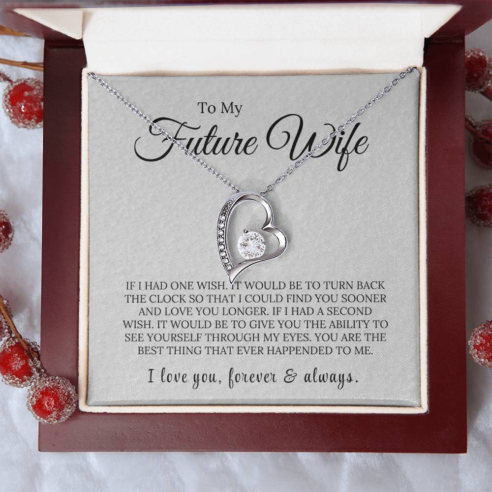 One Wish - To My Future Wife Love Heart Necklace - Design Studios Direct