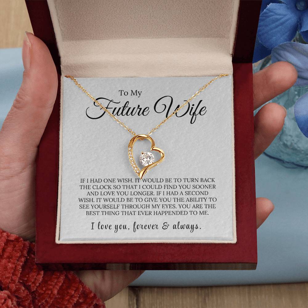 One Wish - To My Future Wife Love Heart Necklace