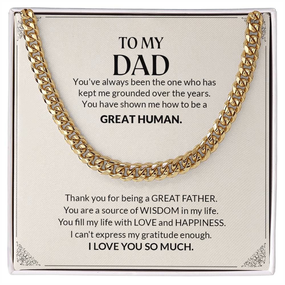 To My Dad | I Love You So Much - Cuban Link Chain - Design Studios Direct