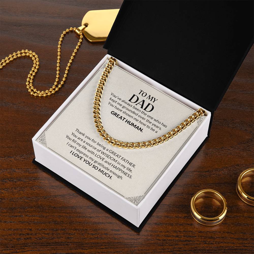 To My Dad | I Love You So Much - Cuban Link Chain - Design Studios Direct