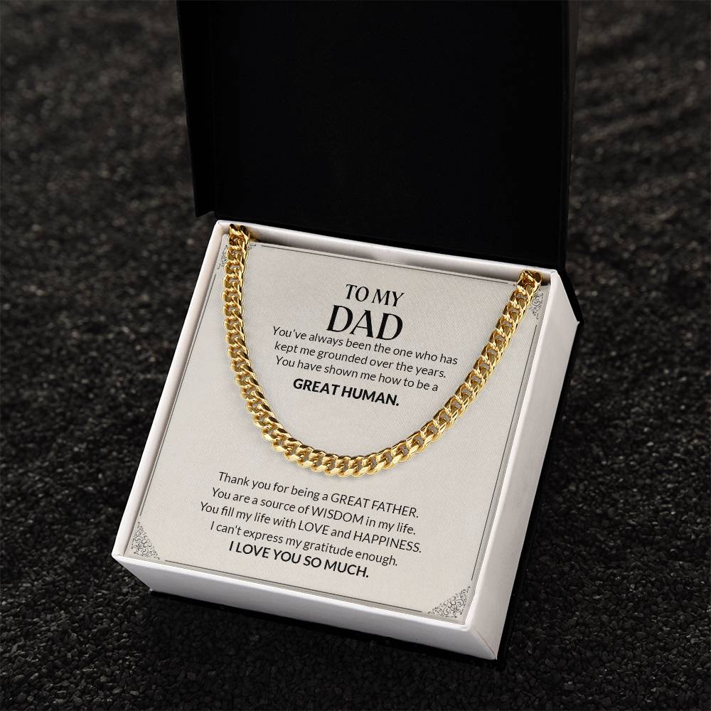 To My Dad | I Love You So Much - Cuban Link Chain - Design Studios Direct