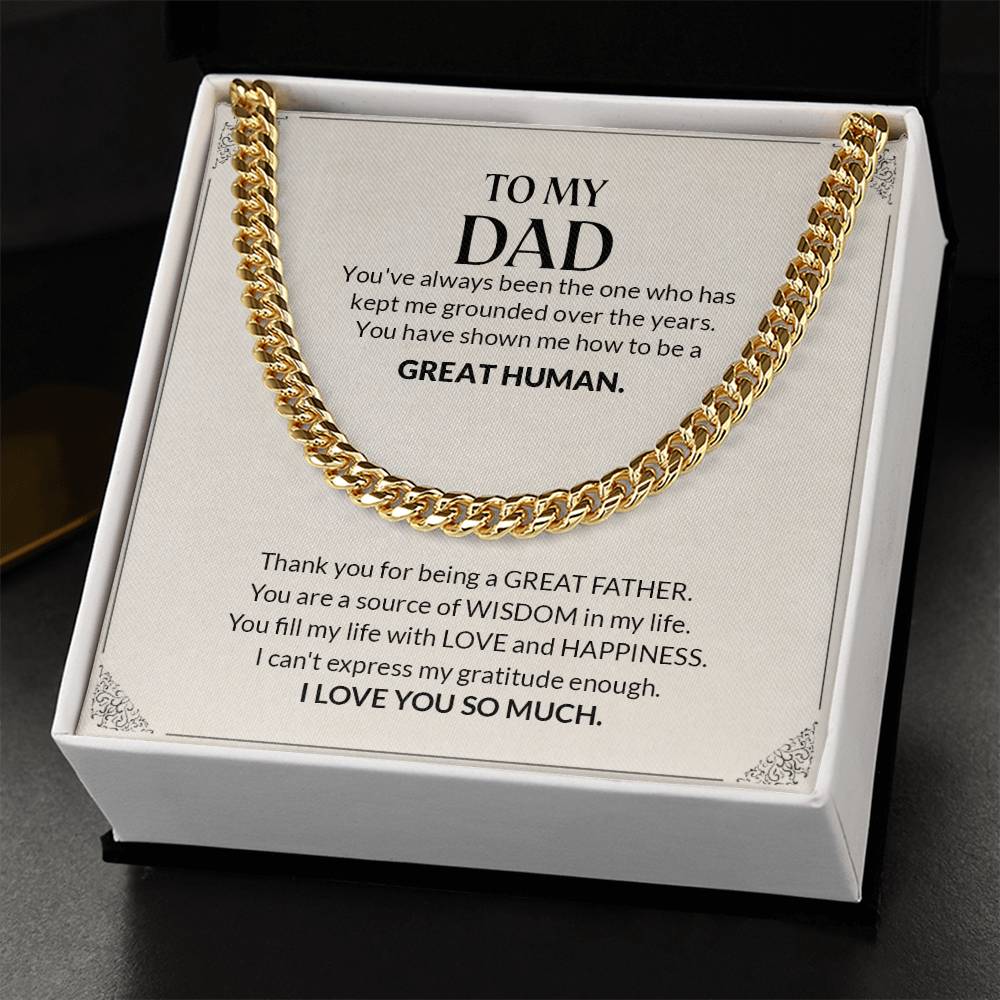 To My Dad | I Love You So Much - Cuban Link Chain - Design Studios Direct