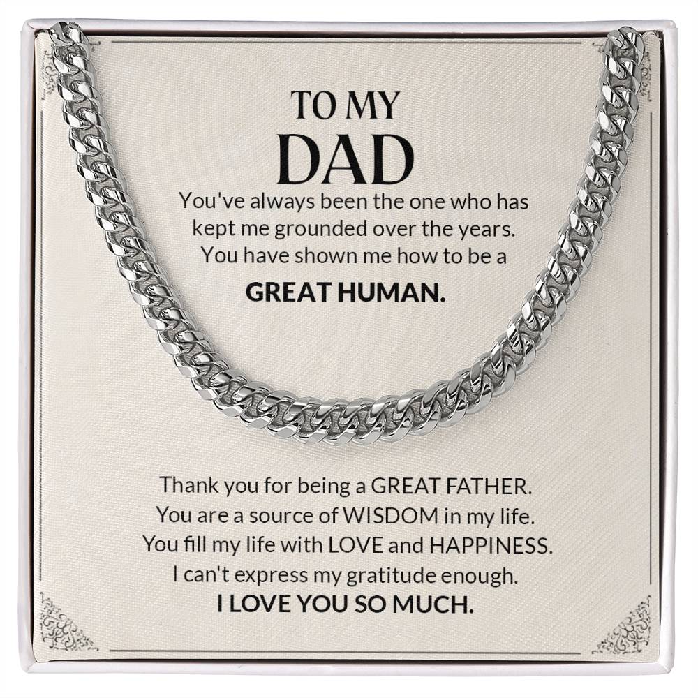 To My Dad | I Love You So Much - Cuban Link Chain - Design Studios Direct