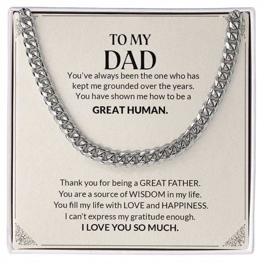 To My Dad | I Love You So Much - Cuban Link Chain - Design Studios Direct