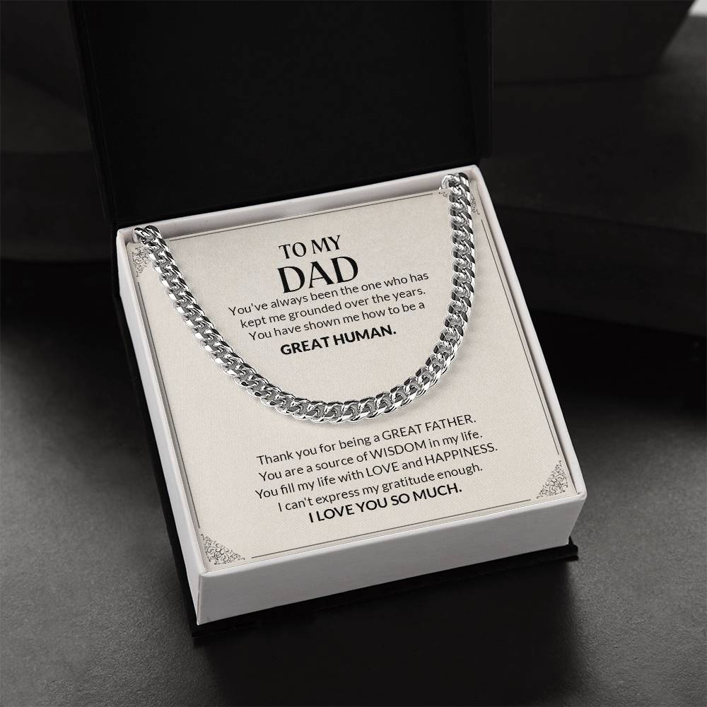 To My Dad | I Love You So Much - Cuban Link Chain - Design Studios Direct