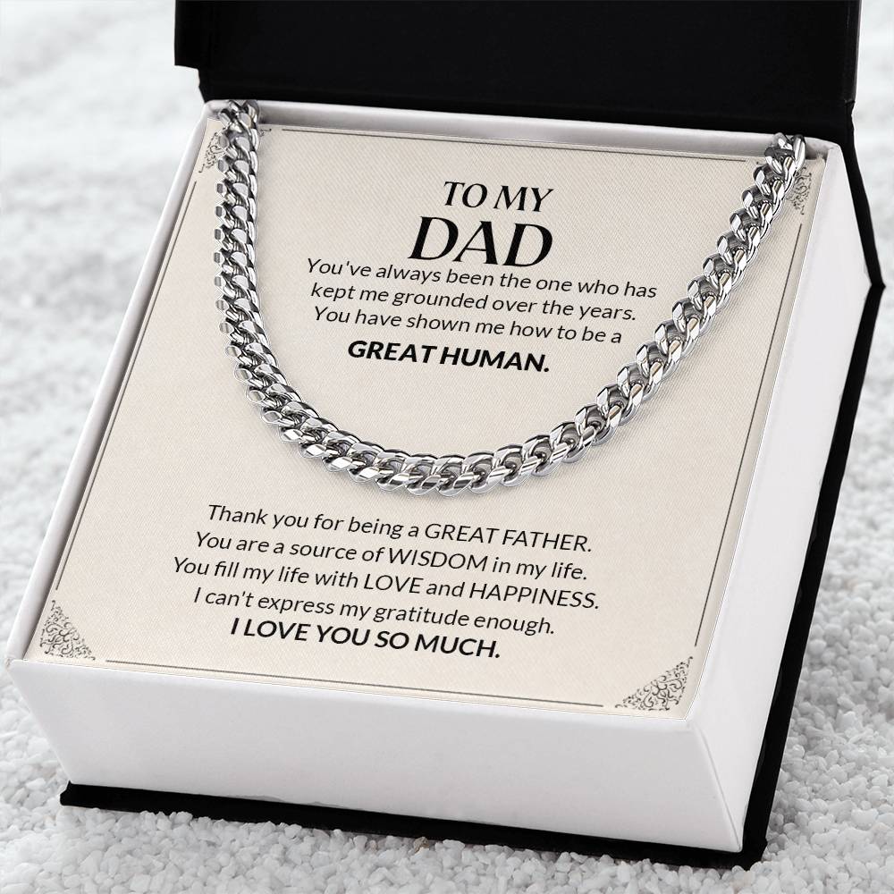 To My Dad | I Love You So Much - Cuban Link Chain - Design Studios Direct