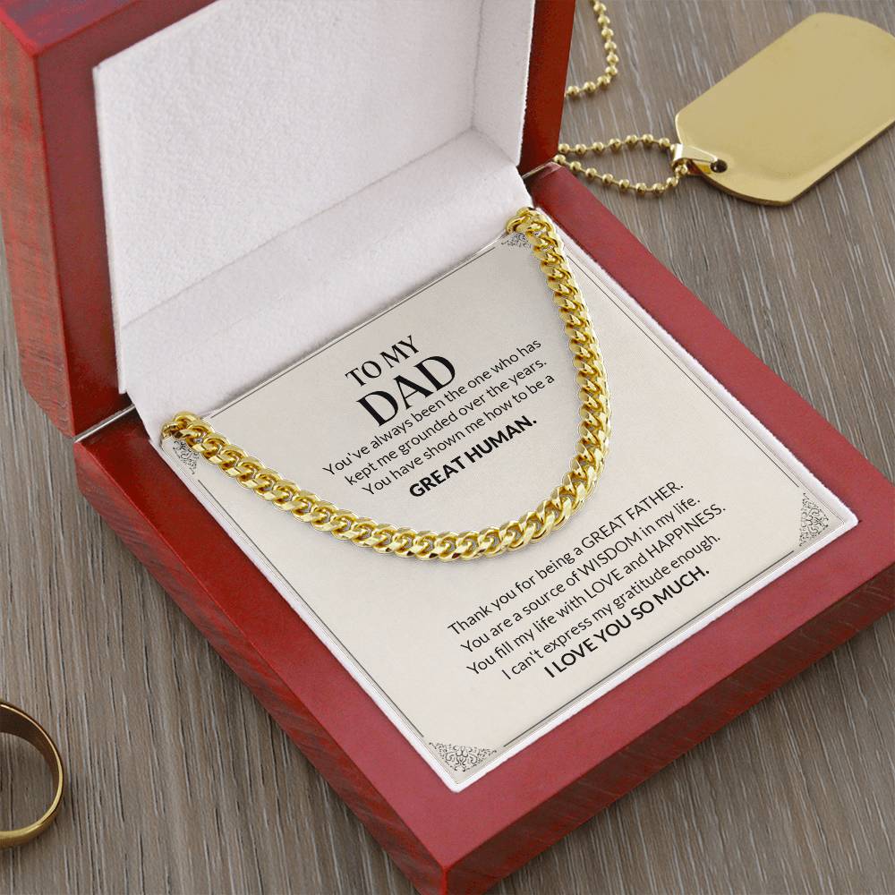 To My Dad | I Love You So Much - Cuban Link Chain - Design Studios Direct