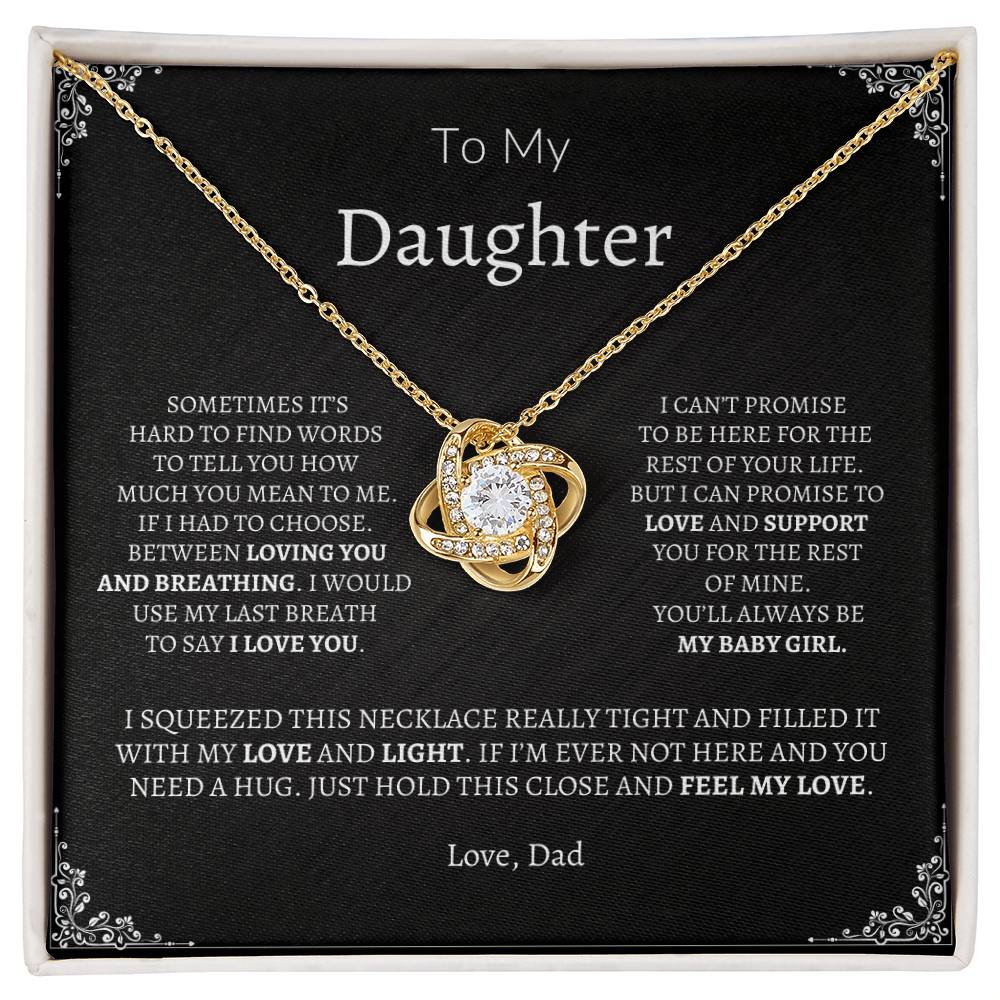 To My Daughter, Sometimes It's Hard - Love Knot Necklace - Design Studios Direct