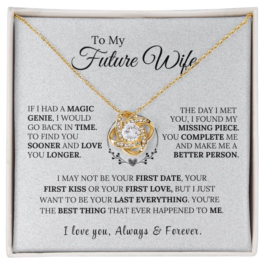 My Future Wife with Hearts - Love Knot Necklace - Design Studios Direct