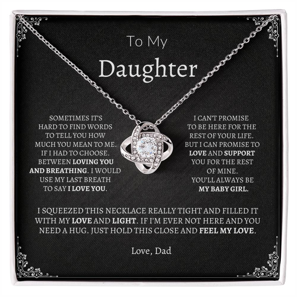 To My Daughter, Sometimes It's Hard - Love Knot Necklace - Design Studios Direct