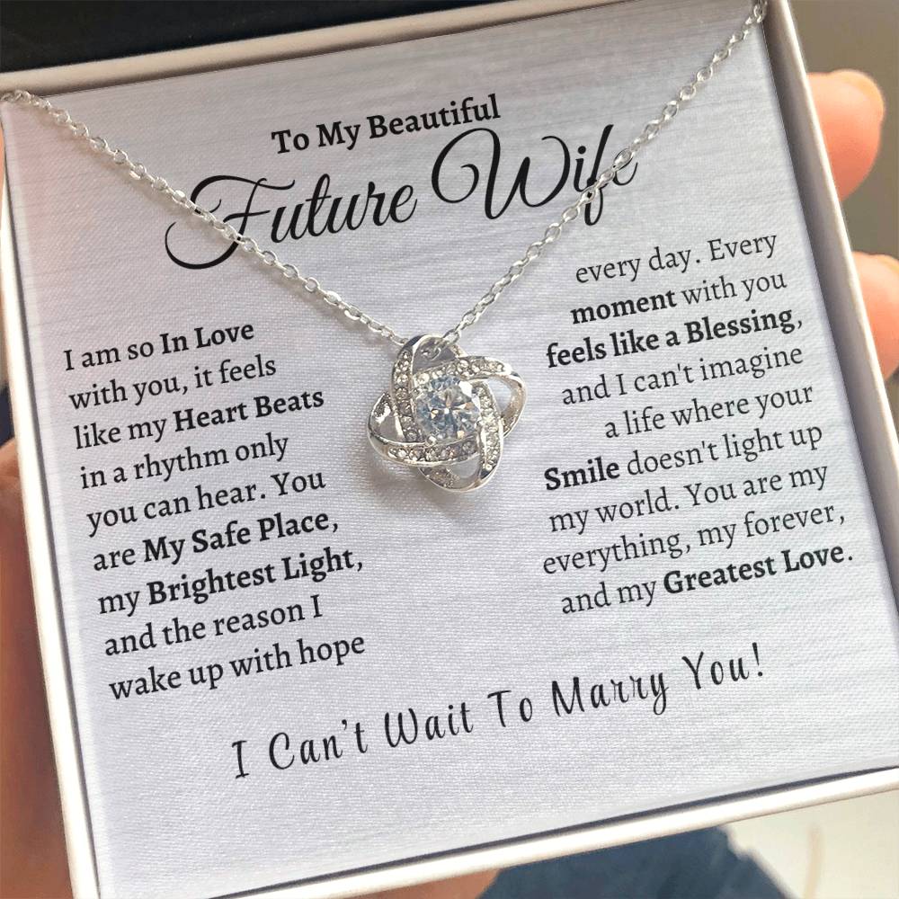 So In Love, My Beautiful Future Wife - Love Knot Necklace - Design Studios Direct