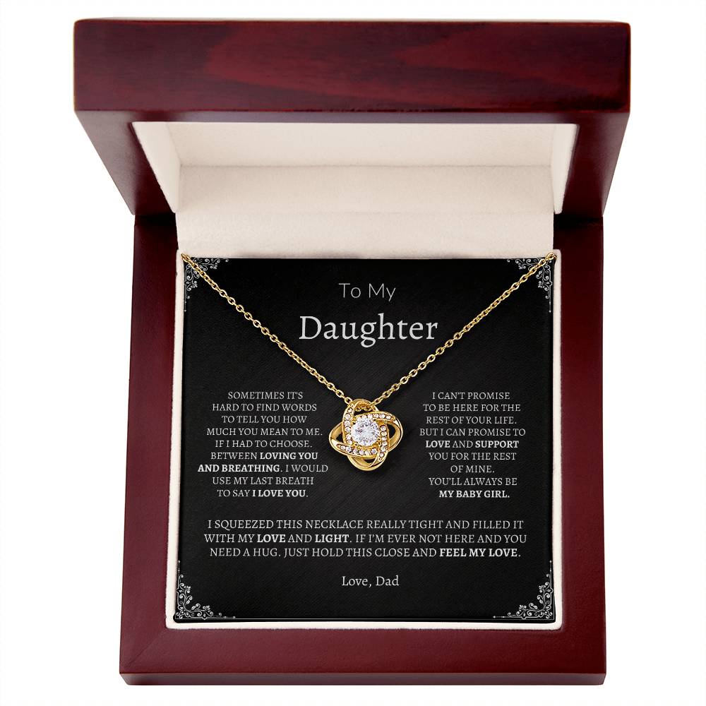 To My Daughter, Sometimes It's Hard - Love Knot Necklace - Design Studios Direct