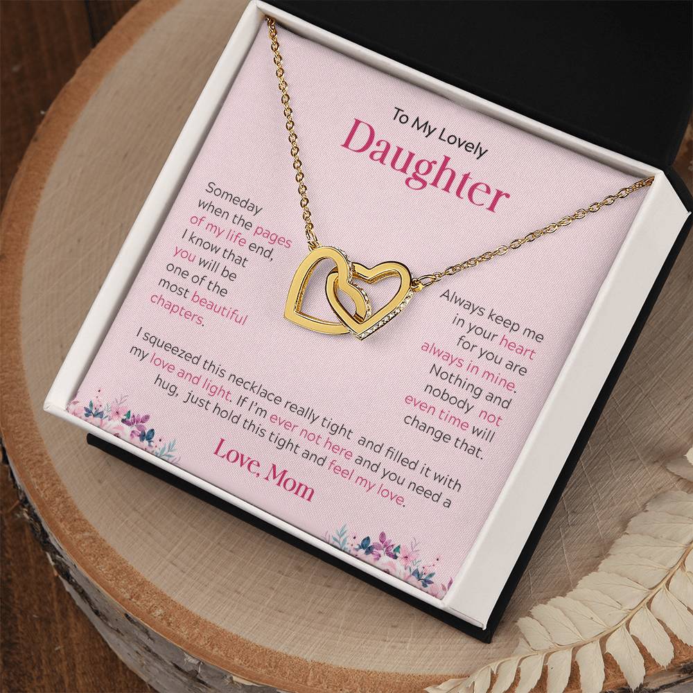 To My Lovely Daughter | Always Keep Me In Your Heart - Interlocking Hearts necklace - Design Studios Direct