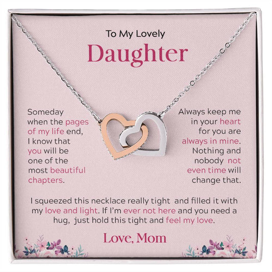 To My Lovely Daughter | Always Keep Me In Your Heart - Interlocking Hearts necklace - Design Studios Direct