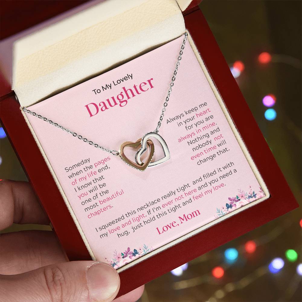 To My Lovely Daughter | Always Keep Me In Your Heart - Interlocking Hearts necklace - Design Studios Direct