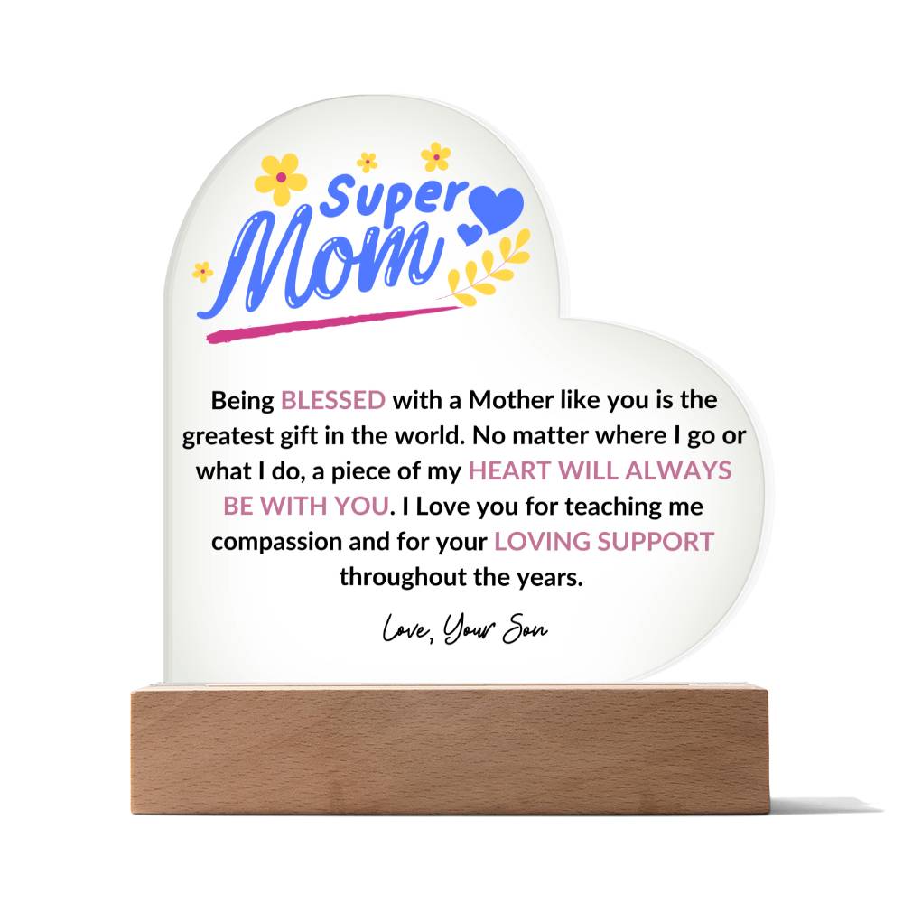 Super Mom | Heart Night Light - Design Studios Direct