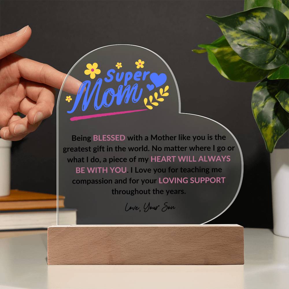 Super Mom | Heart Night Light - Design Studios Direct