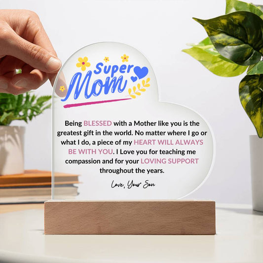 Super Mom | Heart Night Light - Design Studios Direct