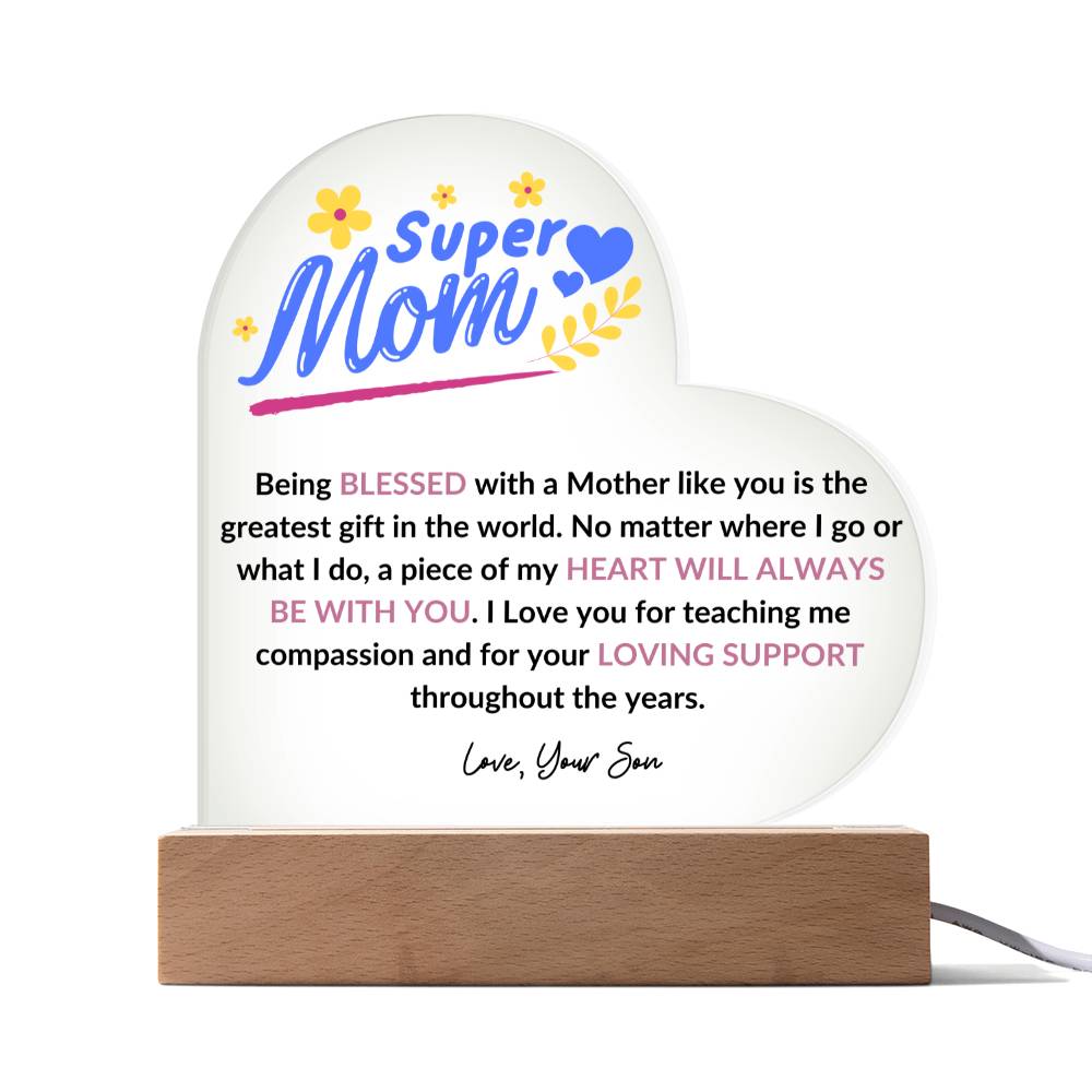 Super Mom | Heart Night Light - Design Studios Direct