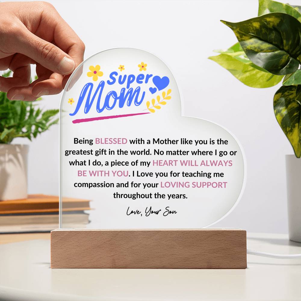 Super Mom | Heart Night Light - Design Studios Direct