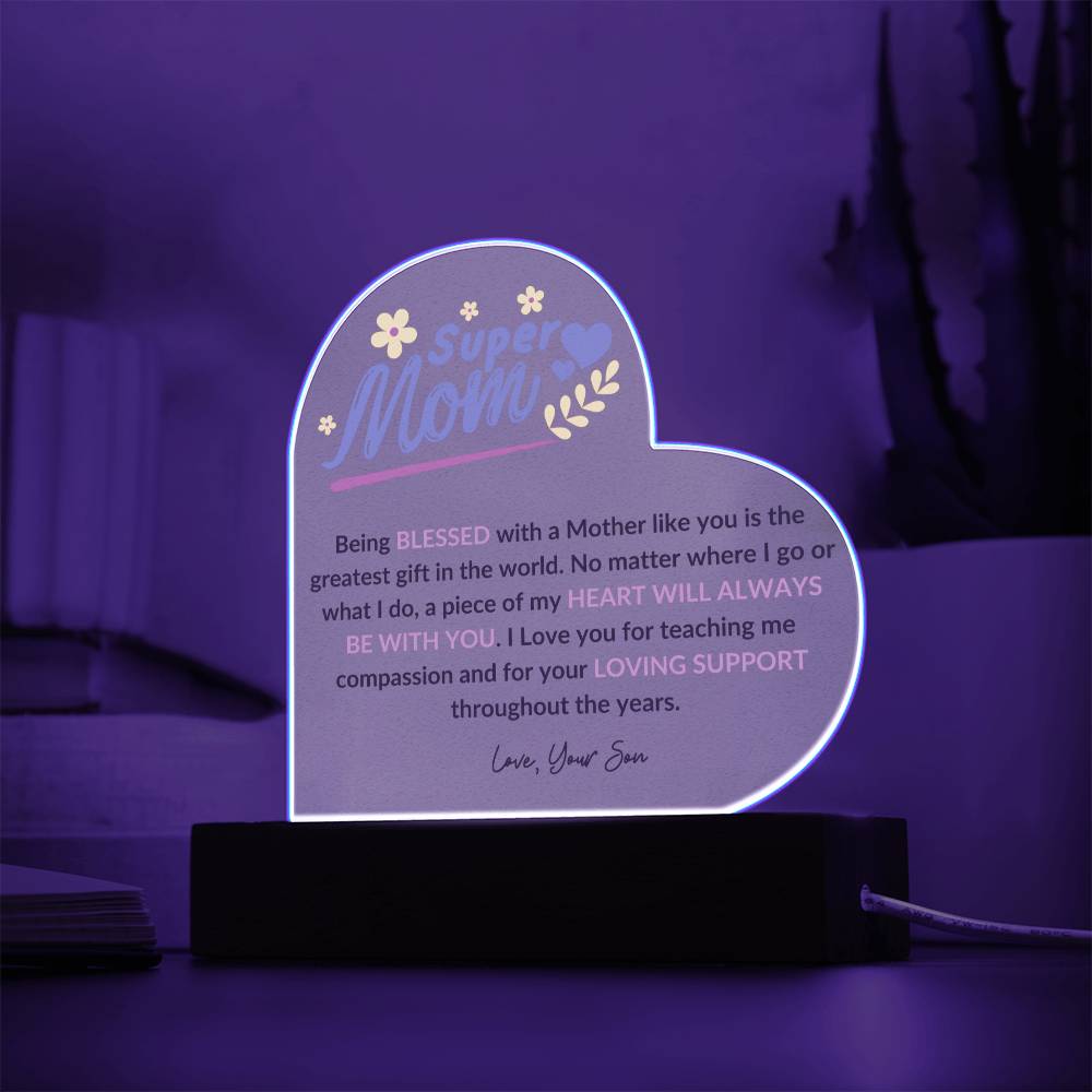 Super Mom | Heart Night Light - Design Studios Direct