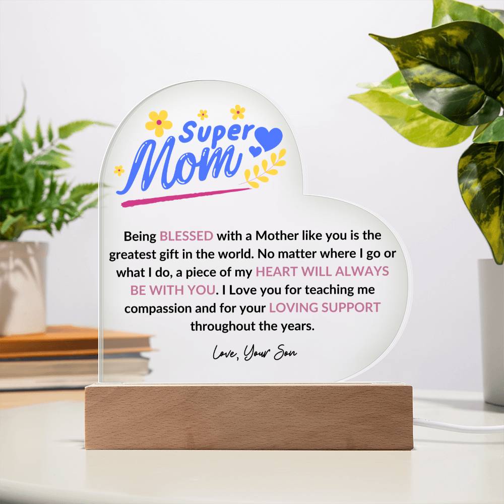 Super Mom | Heart Night Light - Design Studios Direct