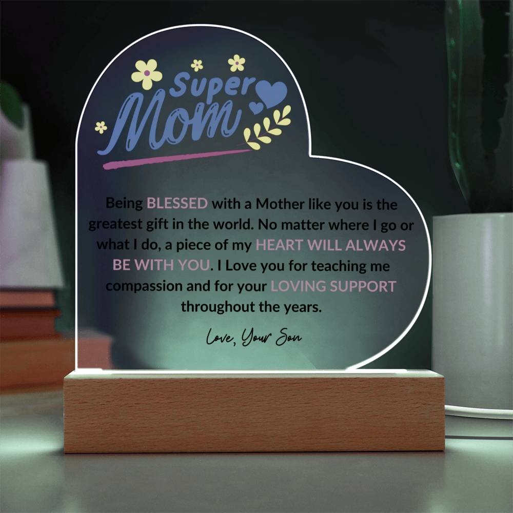 Super Mom | Heart Night Light - Design Studios Direct