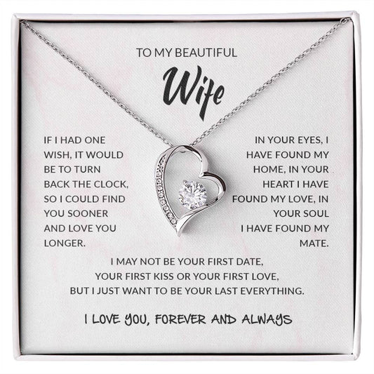 To My Beautiful Wife | I Love You, Forever & Always - Forever Love Necklace - Design Studios Direct