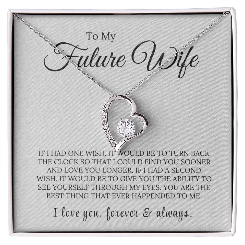 One Wish - To My Future Wife Love Heart Necklace - Design Studios Direct