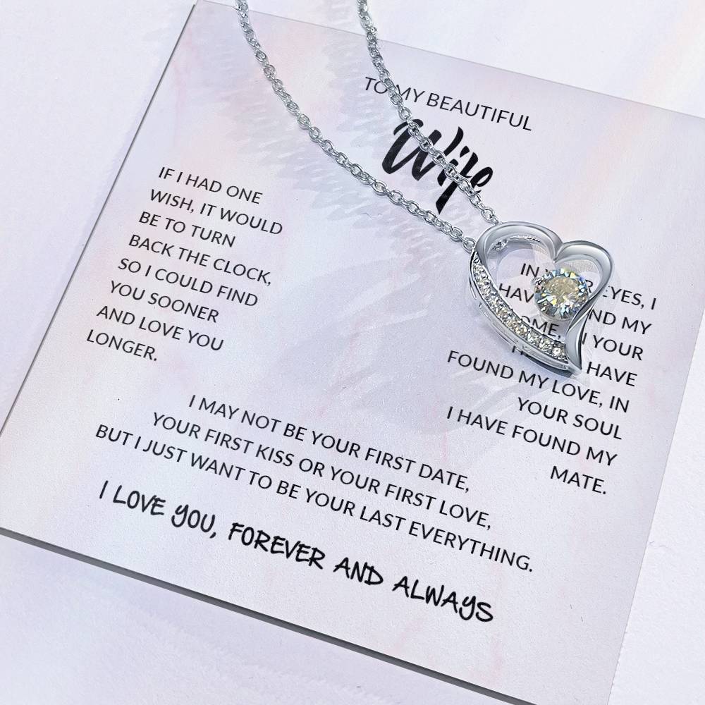 To My Beautiful Wife | I Love You, Forever & Always - Forever Love Necklace - Design Studios Direct