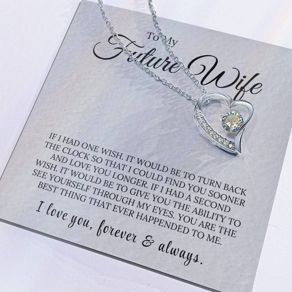 One Wish - To My Future Wife Love Heart Necklace - Design Studios Direct