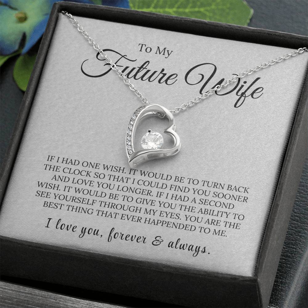 One Wish - To My Future Wife Love Heart Necklace - Design Studios Direct