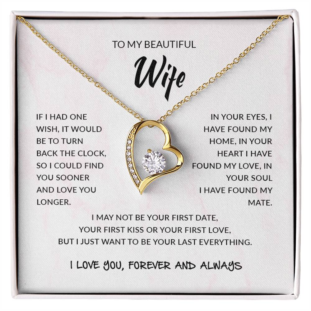 To My Beautiful Wife | I Love You, Forever & Always - Forever Love Necklace - Design Studios Direct