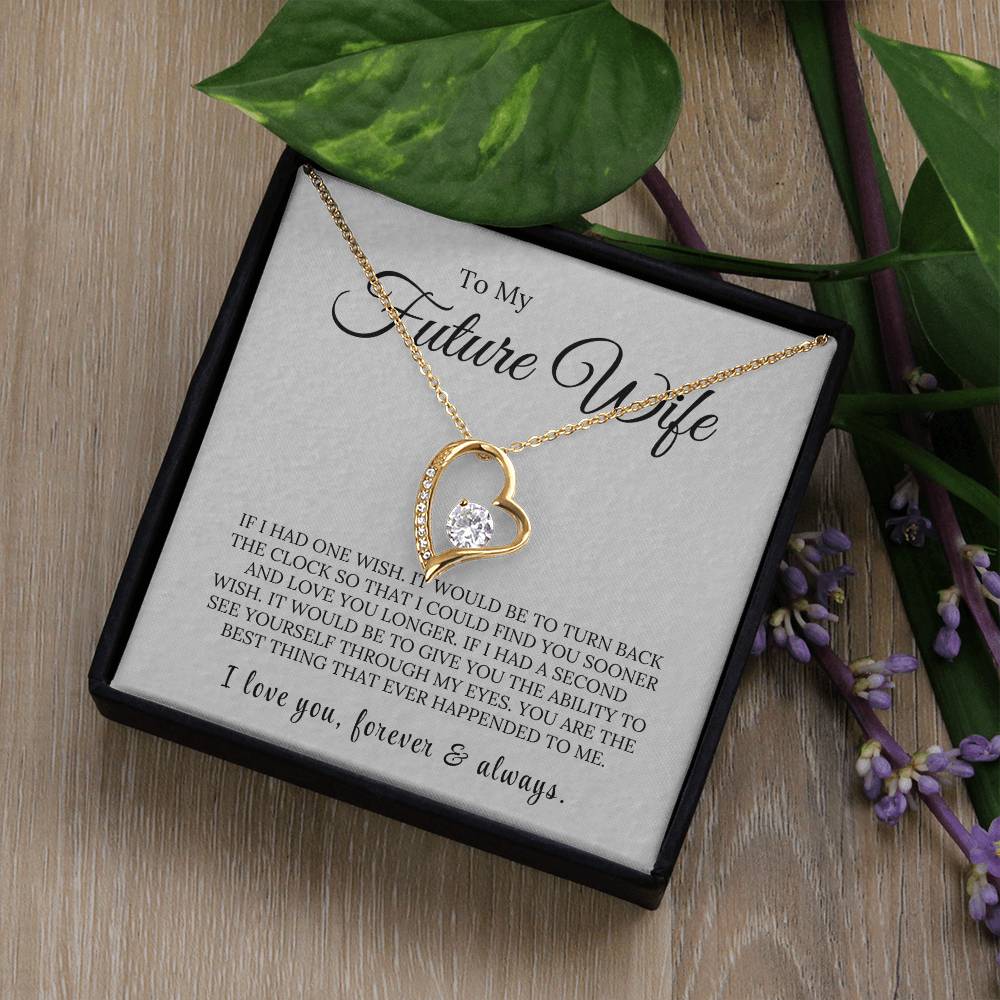 One Wish - To My Future Wife Love Heart Necklace - Design Studios Direct